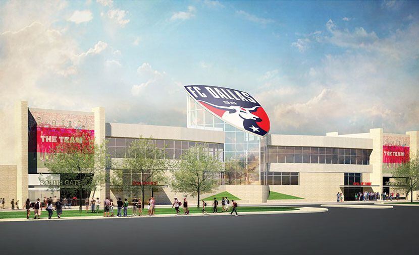 Esta ilustración muestra el plan para la nueva entrada sur al Toyota Stadium, donde estará...