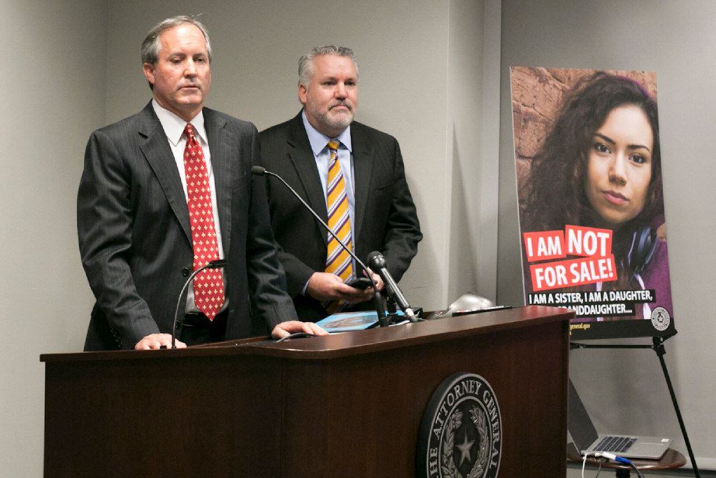 Texas Attorney General Ken Paxton called sex trafficking "one of the most heinous crimes...
