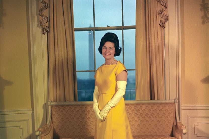 This Jan. 1965 photo provided by the LBJ Library shows Lady Bird Johnson at the White House...