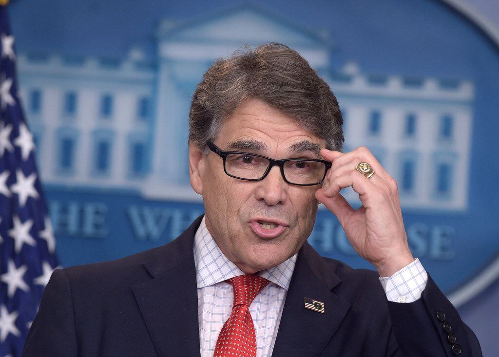 In this June 27, 2017 file photo, Energy Secretary Rick Perry speak during the daily...