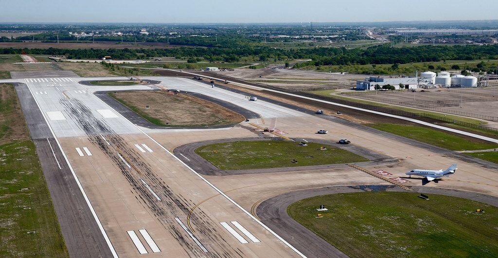 The extended runway at Fort Worth Alliance Airport on April 24, 2018.