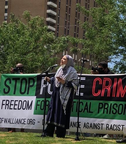 Fadya Risheq speaks at a rally against police brutality on June 6. Risheq, who grew up in...
