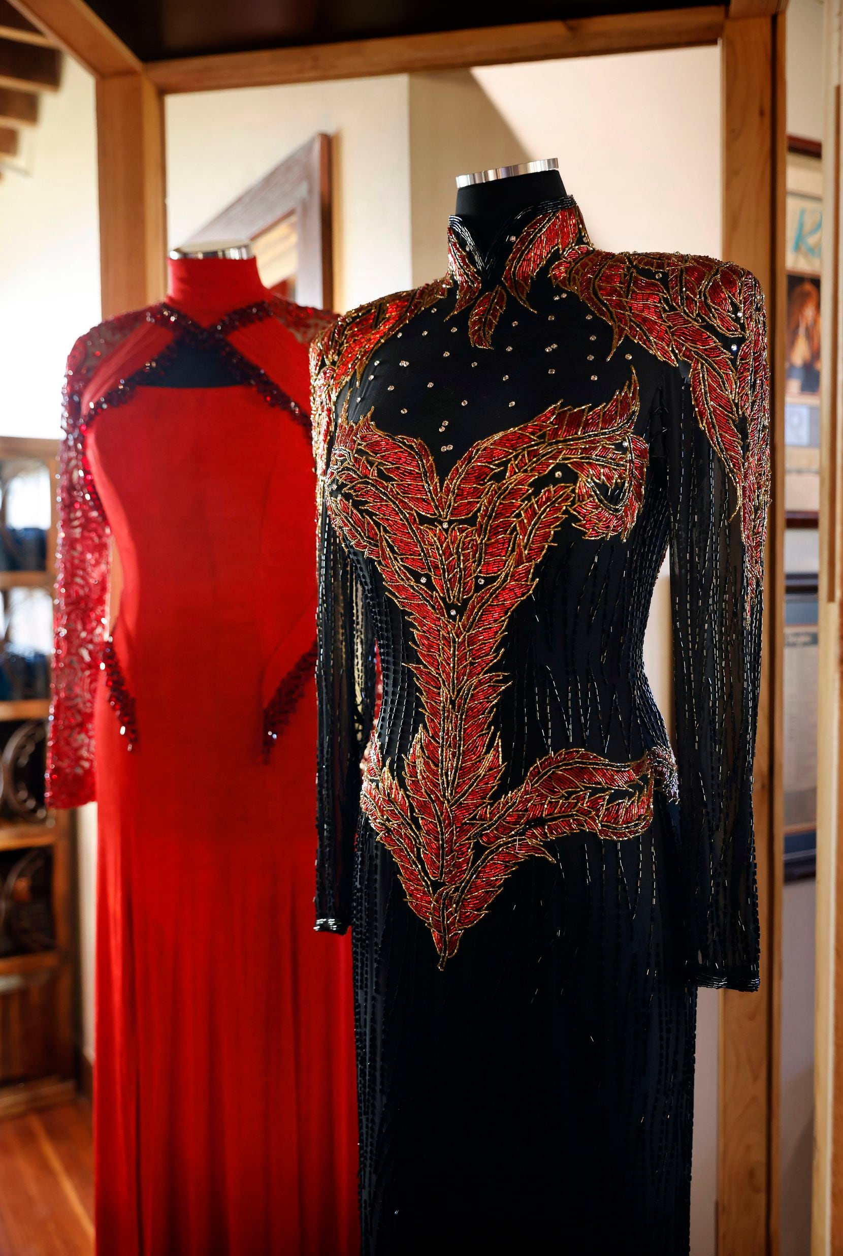 Some of Reba McEntire’s elaborate gowns are on permanent display inside Reba’s Place, a new...