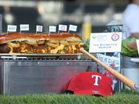 The Boomstick Burger at Globe Life Stadium in Arlington on Monday, March 27, 2023.