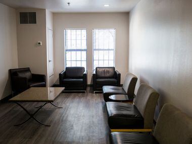 A sitting area inside St. Jude Center, on the third floor of the 104-unit facility
