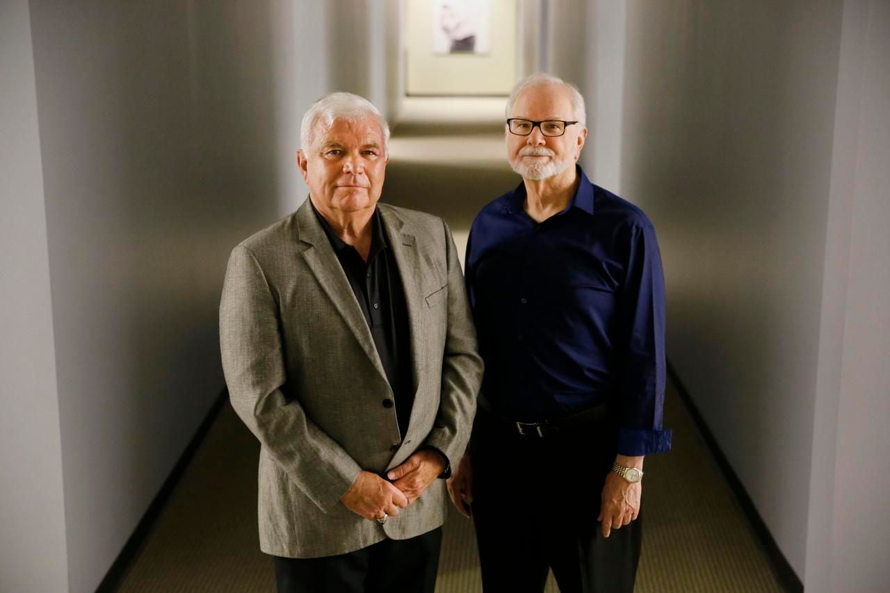 
Bob Maguire (left) and Neil Thomas volunteer“ in a national program called "Senior Medicare...