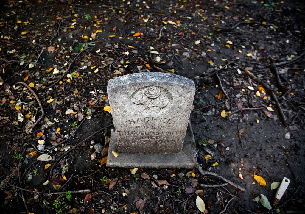 A headstone in the historic Collinsworth Cemetery in Plano, where many victims of a smallpox epidemic were buried in 1895.
