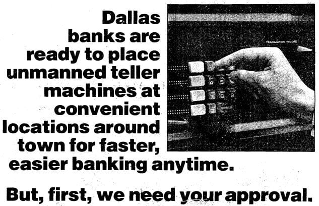 Part of an advertisement in The Dallas Morning News to encourage votes to amend the Texas...