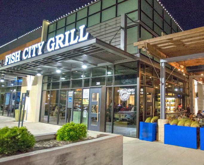 Exterior of the Fish City Grill in Richardson, located in the Cityline development. 