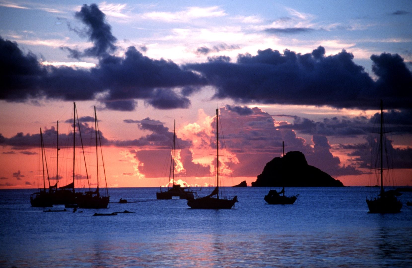 A sunset in Gustavia, St. Barts.