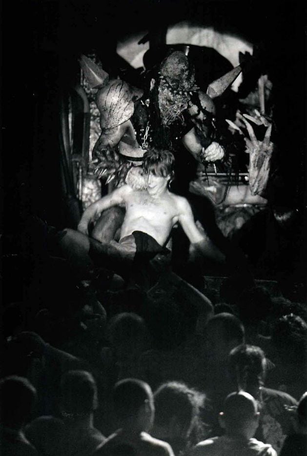 Shot May 24, 1992 - SHOCK ROCK: Gwar and spattered fans at Deep Ellum Live.