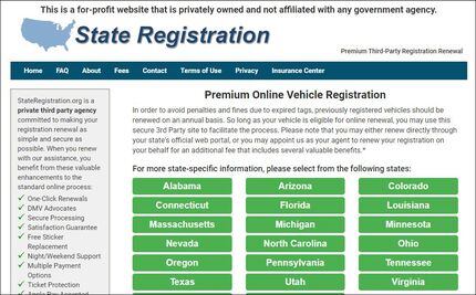 StateRegistration.org es un sitio que ofrece registrar su vehículo, pero no es un sitio...