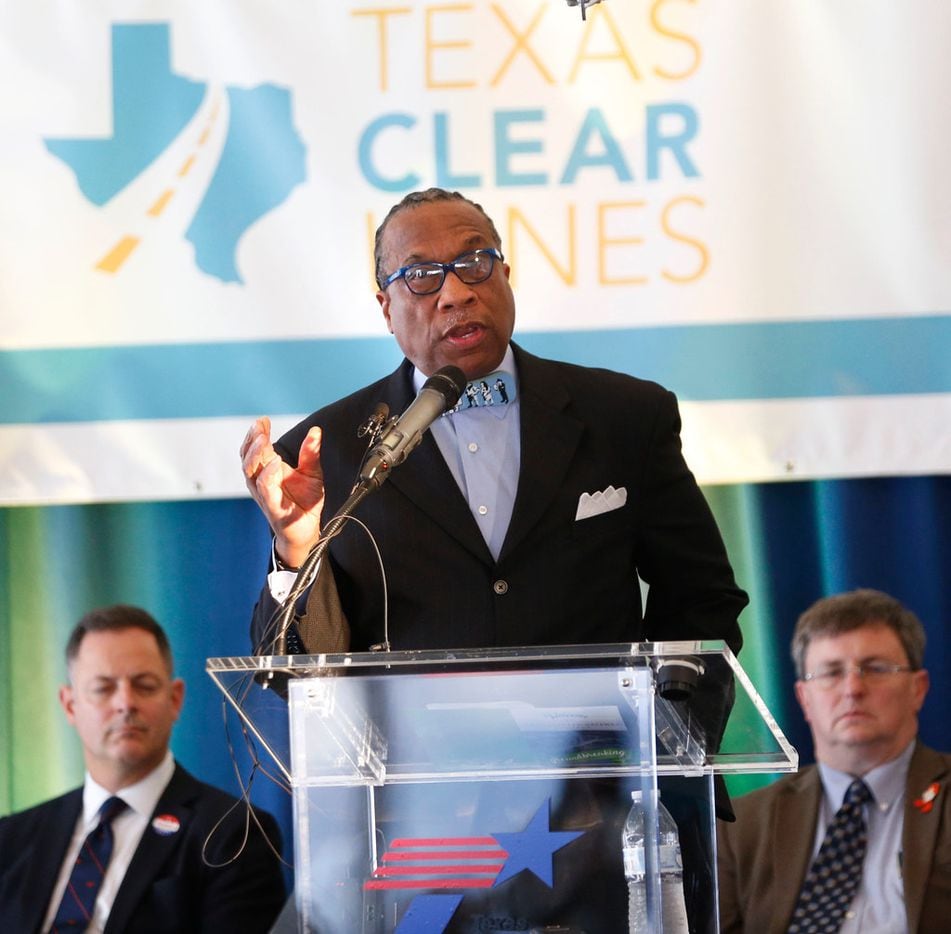 Dallas county commissioner, district 3 John Wiley Price speaks during a groundbreaking...