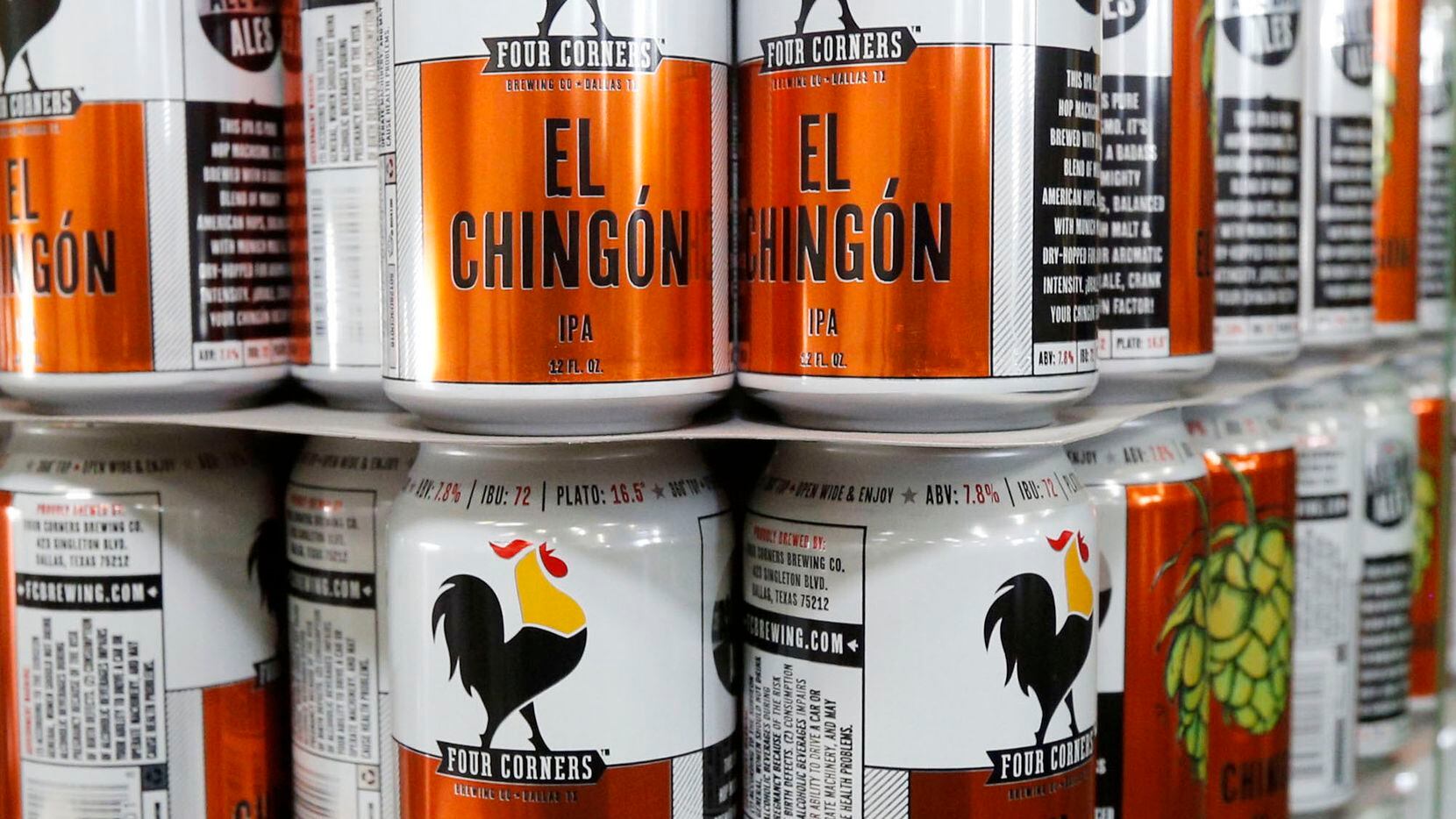 El Chingon cans wait to be filled at Four Corners in Dallas.