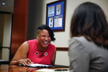 Financial advisers Sharby Hunt-Hart, left, and Kelli Poremba met at Edward Jones Investments...