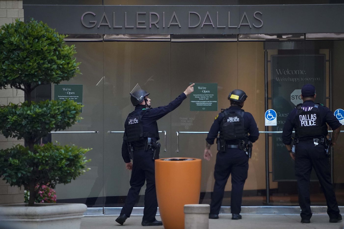 Dallas police work outside the Nordstrom store at the Galleria Dallas on Tuesday, June 16, 2020, in Dallas.