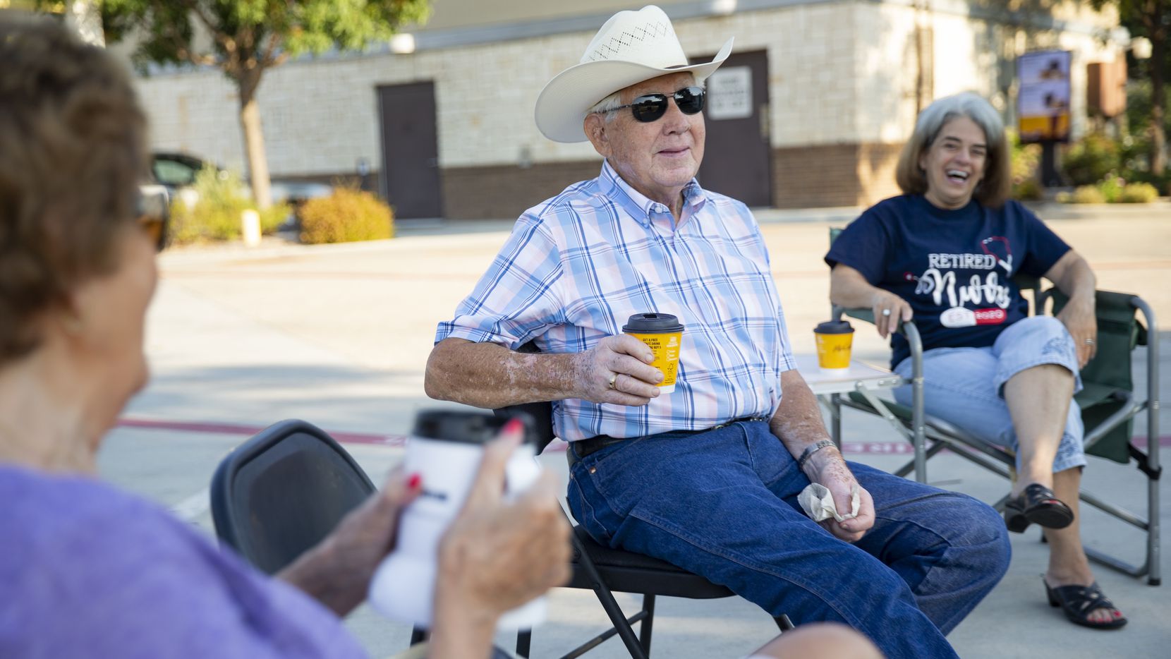 In a McDonald’s parking lot, scenes of camaraderie