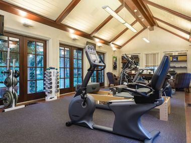 The fitness room at 4800 Park Lane, formerly the home of Dallas oilman Frank Cass and his...