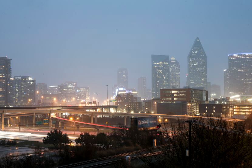 The downtown Dallas skyline in March 2022.