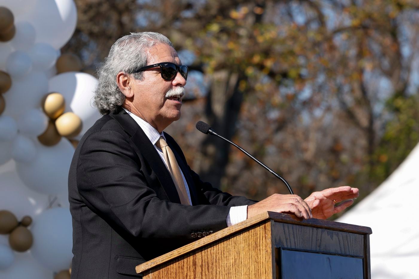 Dallas ISD Superintendent Michael Hinojosa speaks during a celebration for South Oak Cliff’s...