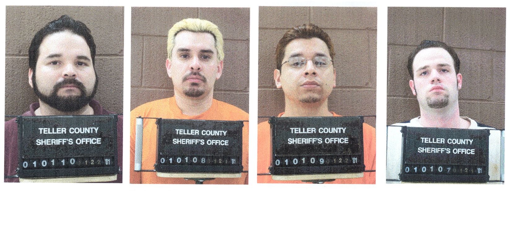 The Teller County Sheriff's office released the booking mug shots of the four Texas prison...