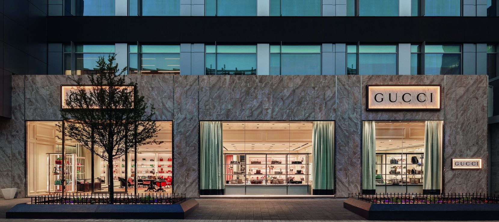 The exterior of the new Gucci store in Plano's Legacy West has more than 5,000 square feet. Gucci also has two stores in Dallas.