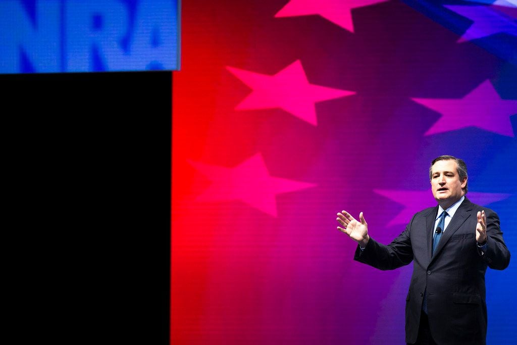 Texas Sen. Ted Cruz addresses the NRA-ILA Leadership Forum at the Kay Bailey Hutchison...