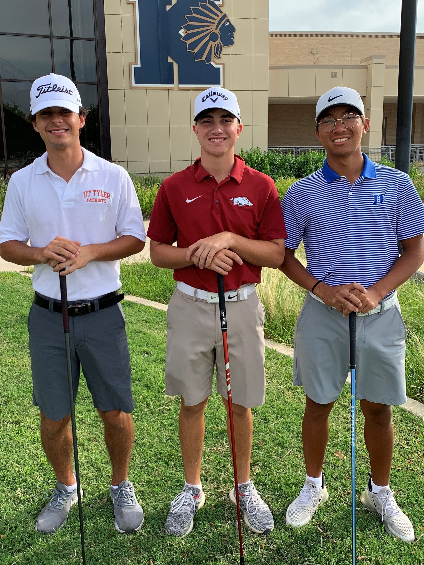 From left, Keller golfers Jackson Naeger, Kaelen Dulany and Daniel Choi qualified for the...