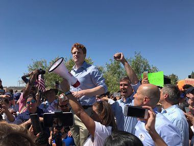 U.S. Rep. Joe Kennedy III, D-Mass., joined protesters near Tornillo, Texas, to protest...