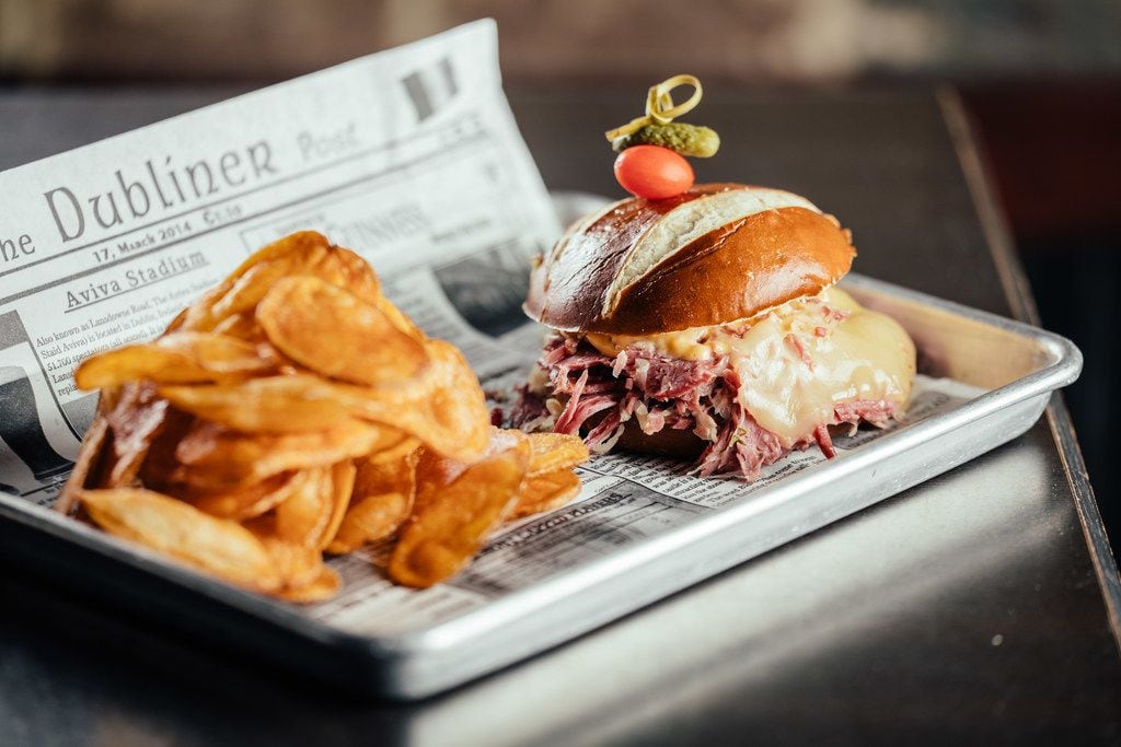 The Castletown at The Playwright, an Irish pub in Dallas, is a corned beef sandwich with...