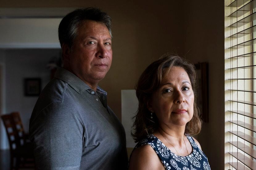 Benjamin Salazar and his wife Martha Carrasco Salazar at their home in Dallas, on Sept. 03,...