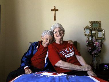 Sister Frances Evans (left), and her best friend and baseball buddy Sister Maggie Hession in...