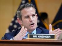 FILE - Rep. Adam Kinzinger, R-Ill., speaks as the House select committee investigating the...