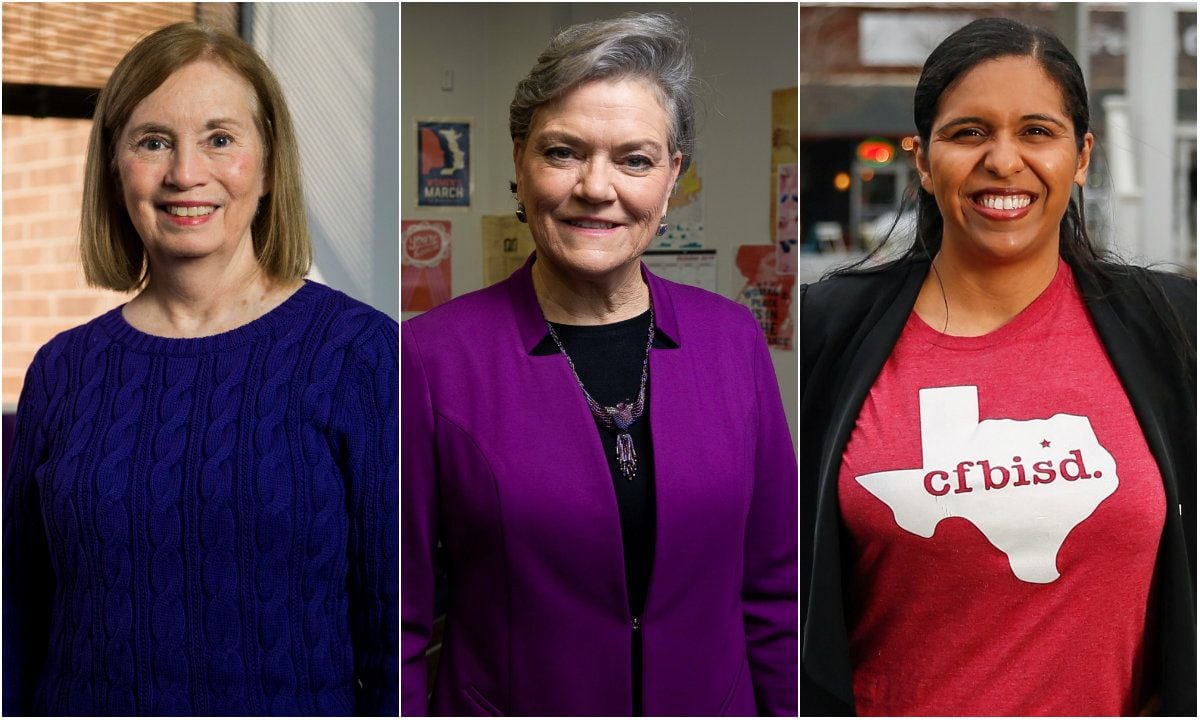 Candidates in the March 3 Democratic primary for Texas’ 24th Congressional District include Jan McDowell (left), Kim Olson and Candace Valenzuela.