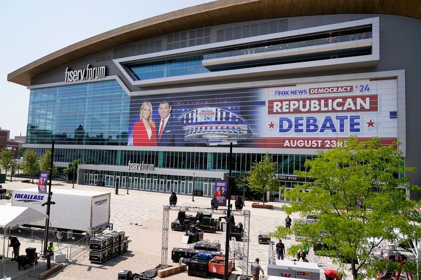 The Fiserv Forum was decked out Tuesday, Aug. 22, 2023, before last week's Republican...