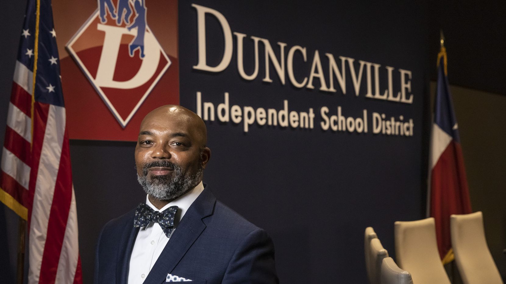 Duncanville ISD Superintendent Marc Smith poses for a portrait in the Duncanville...