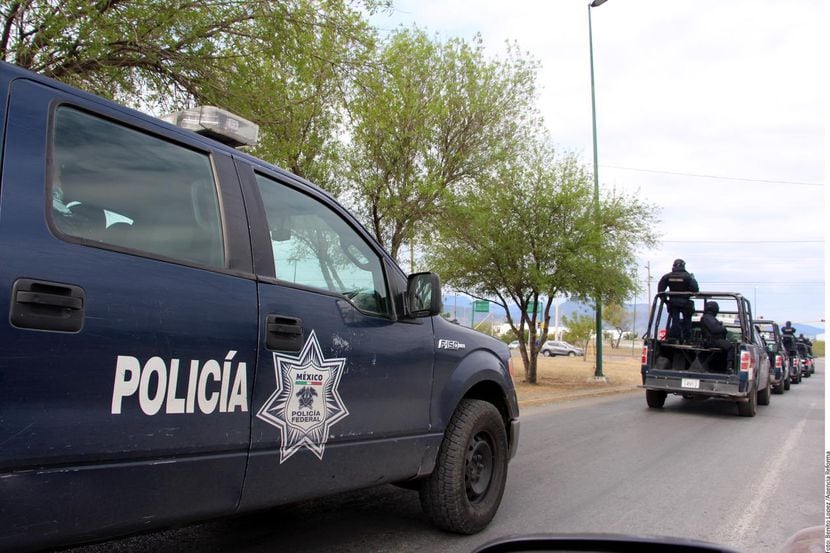 Patrullas de la Policía Federal de México vigilan calles de Ciudad Victoria, Tamaulipas....