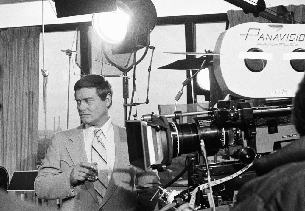 Actor Larry Hagman on the set of the television series Dallas in 1979.  Hagman was known...