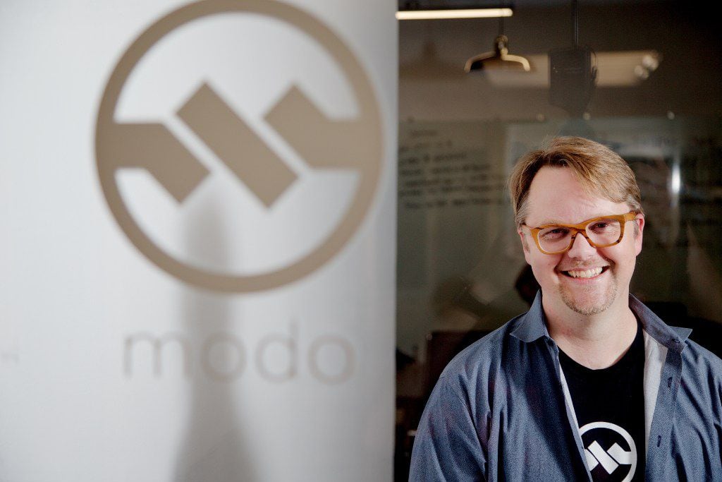 CEO and founder of Richardson-based Modo Payments, Bruce Parker, poses for a photo at the...