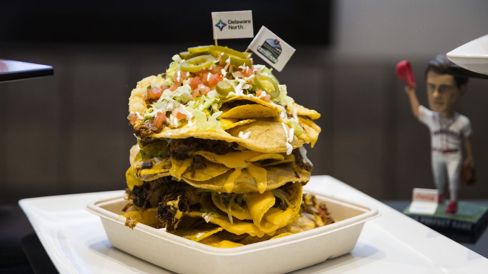 The Stack, a new concession item at Globe Life Field, was unveiled on Wednesday, March 11,...