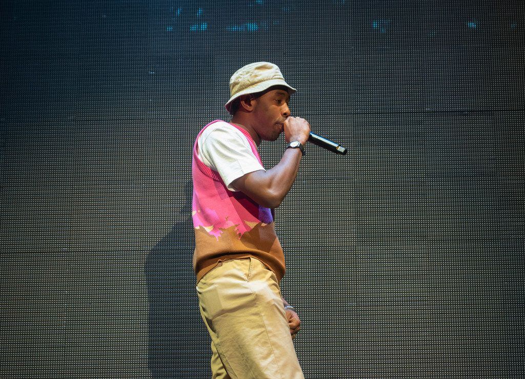 Tyler the Creator performs during Posty Fest at the Dos Equis Pavilion on Sunday, Oct. 28, 2018.

(Rex C Curry/Special Contributor)