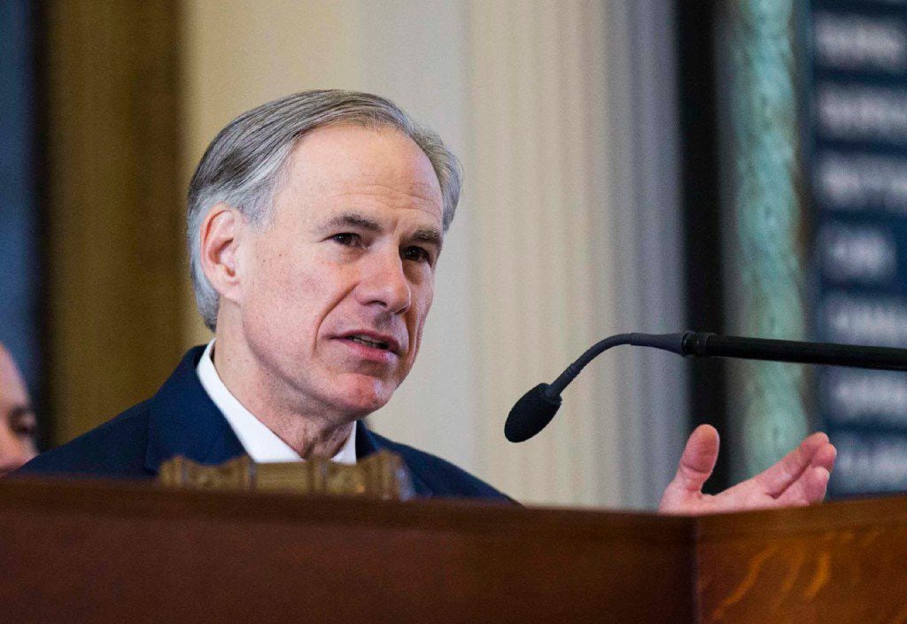 Texas Governor Greg Abbott speaks during the first day of the 85th Texas Legislative Session...