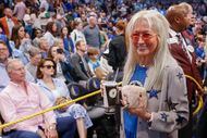 Miriam Adelson, controlling shareholder of the Las Vegas Sandals Corp., looks towards the...