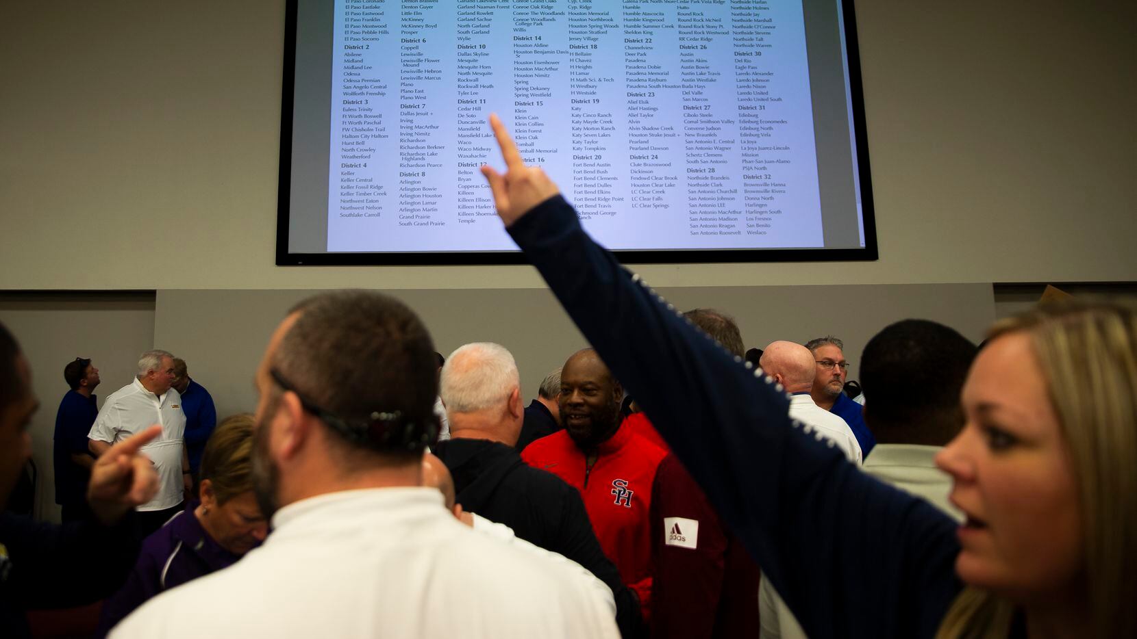 Dallas-area coaches and athletic directors react to the UIL realignment announcement at the...