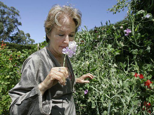 Alice Waters  in her garden in Bolinas, Calif. in 2008.