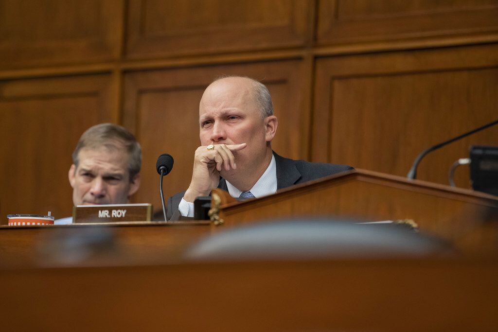 Rep. Chip Roy (R-TX) listens during a House Civil Rights and Civil Liberties subcommittee...