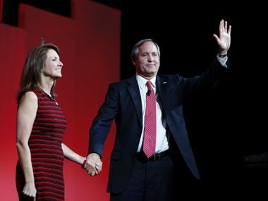 Texas Attorney General Ken Paxton and his wife Angela Paxton, who was elected to the Texas Senate in 2018, are shown here attending the 2016 Texas Republican Convention at the Kay Bailey Hutchison Convention Center in Dallas. Angela and Ken Paxton traveled to Utah during the deadly 2021 power outages in Texas.