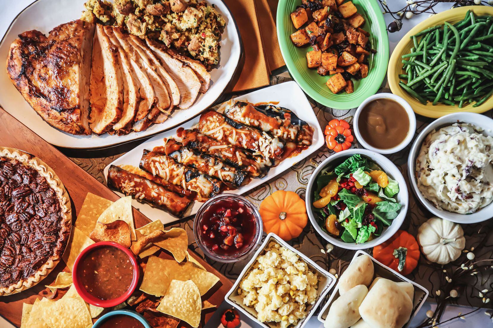 Blue Mesa Grill's to-go Thanksgiving package includes a whole roasted boneless turkey...