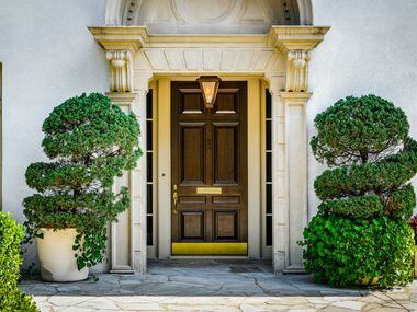 The front door at 3639 Beverly Drive gives an indication of the design elements inside.