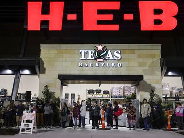 About 250 people waited in line for the grand opening of  H-E-B in Plano a month ago.
